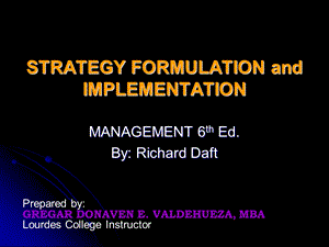 STRATEGY FORMULATION and IMPLEMENTATION.ppt