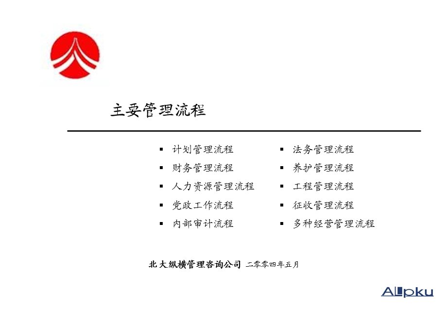 北大纵横-河南高速公路战略规划及组织结构咨询-process主要管理流程(1).ppt_第1页