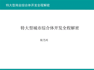 特大型城市综合体开发全程解密 2010-109页(1).ppt