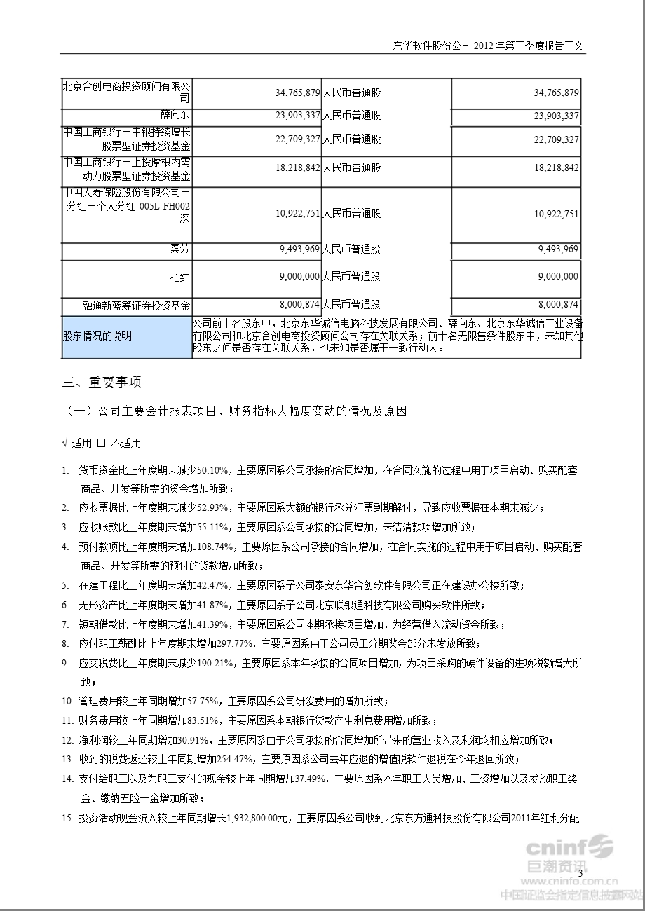 东华软件：2012年第三季度报告正文.ppt_第3页