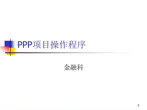 PPP项目操作程序.ppt