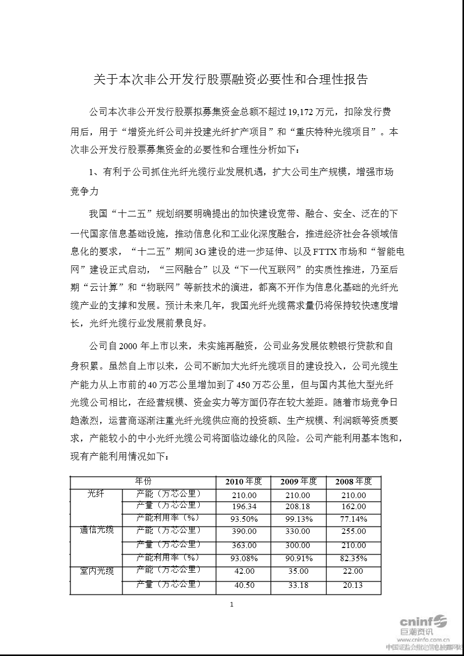 特发信息：关于本次非公开发行股票融资必要性和合理性报告.ppt_第1页