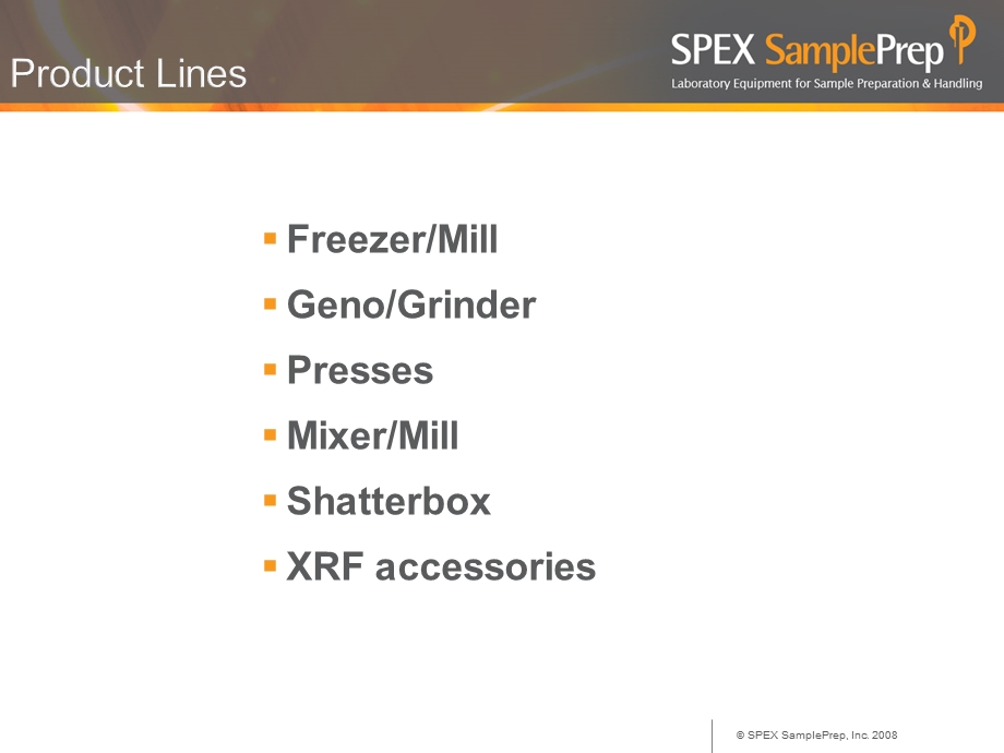 SPEX SamplePrep Equipment Lineup.ppt_第2页