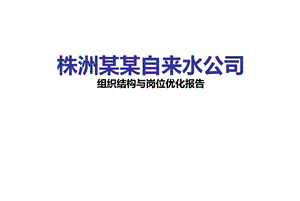 株洲某某自来水公司组织结构与岗位优化报告.ppt