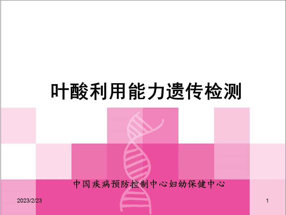 叶酸利用能力遗传检测项目.ppt_第1页