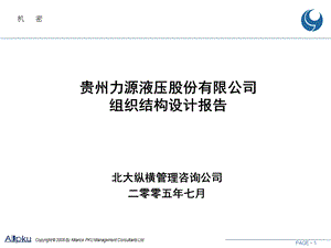 贵州力源液压股份有限公司组织结构设计报告.ppt