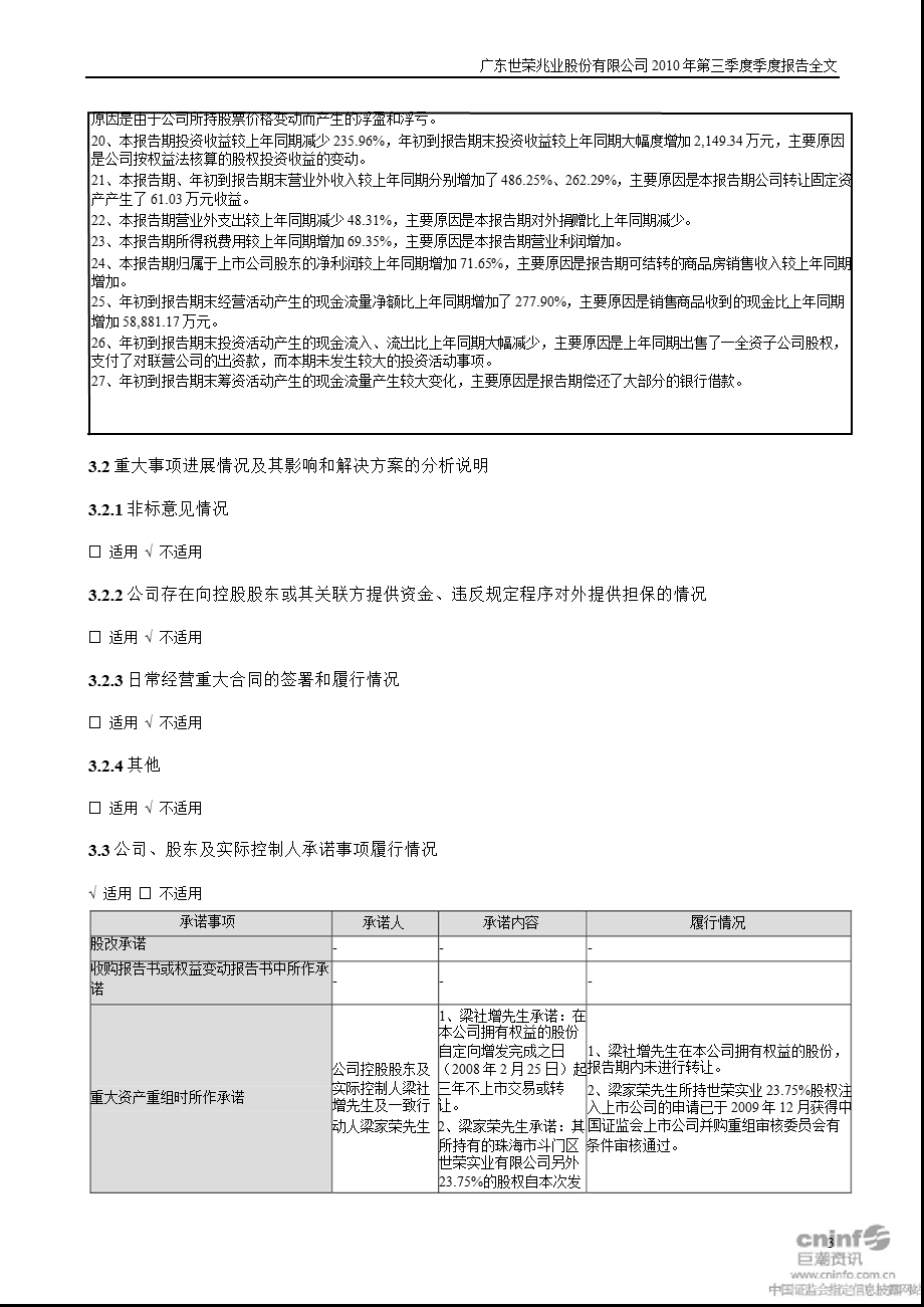 世荣兆业：2010年第三季度报告全文.ppt_第3页