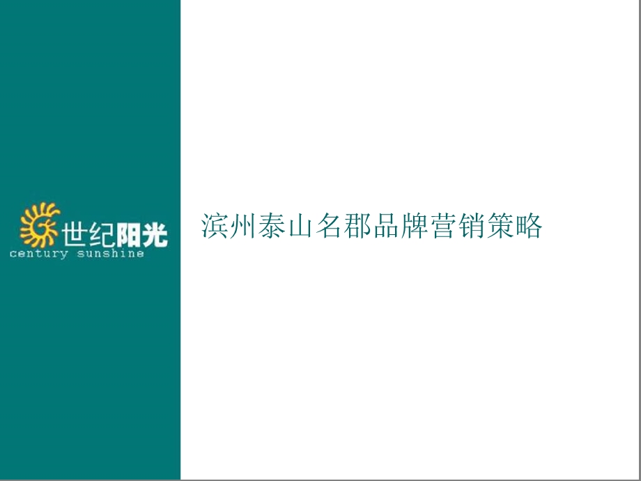 山东滨州泰山名郡百万平米大盘项目品牌营销策略(世纪阳光含平面)2007-107页.ppt_第1页