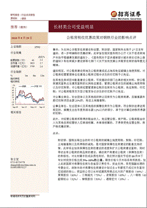 钢铁行业：公租房税收优惠政策对钢铁行业的影响点评.ppt