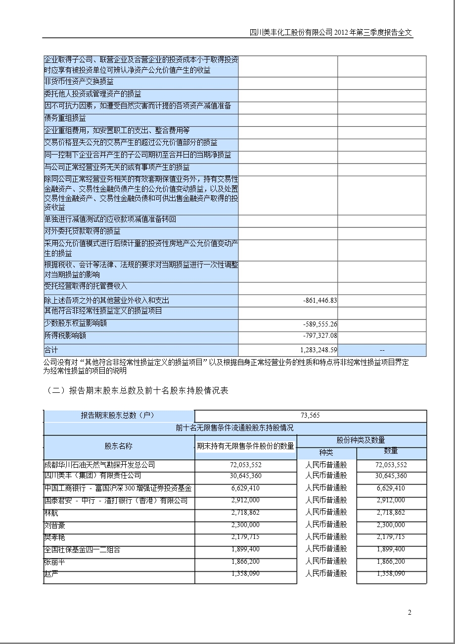 四川美丰：2012年第三季度报告全文.ppt_第2页