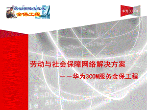 劳动和社会保障行业解决方案(1).ppt