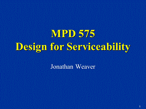 Design for Serviceaility (DFS).ppt