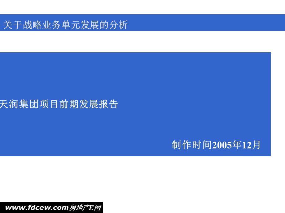 天润集团商业项目前期发展报告(1).ppt_第1页