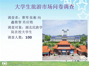 大学生旅游市场调查.ppt