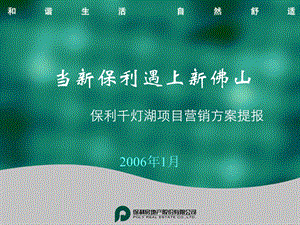 2008广州保利千灯湖项目营销方案提报(1).ppt