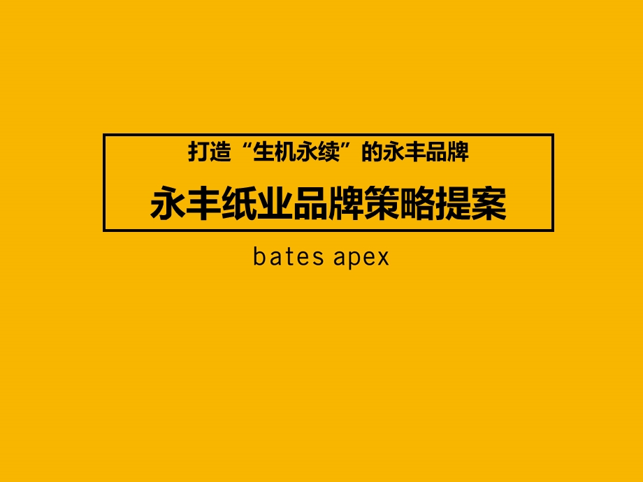 永丰纸业2009年度品牌发展策略提案.ppt_第1页