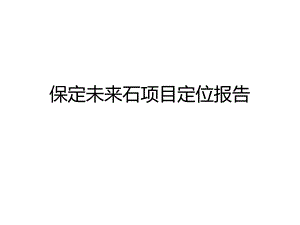 【2014.河北保定未来石城市综合体项目定位报告_前期策划.ppt