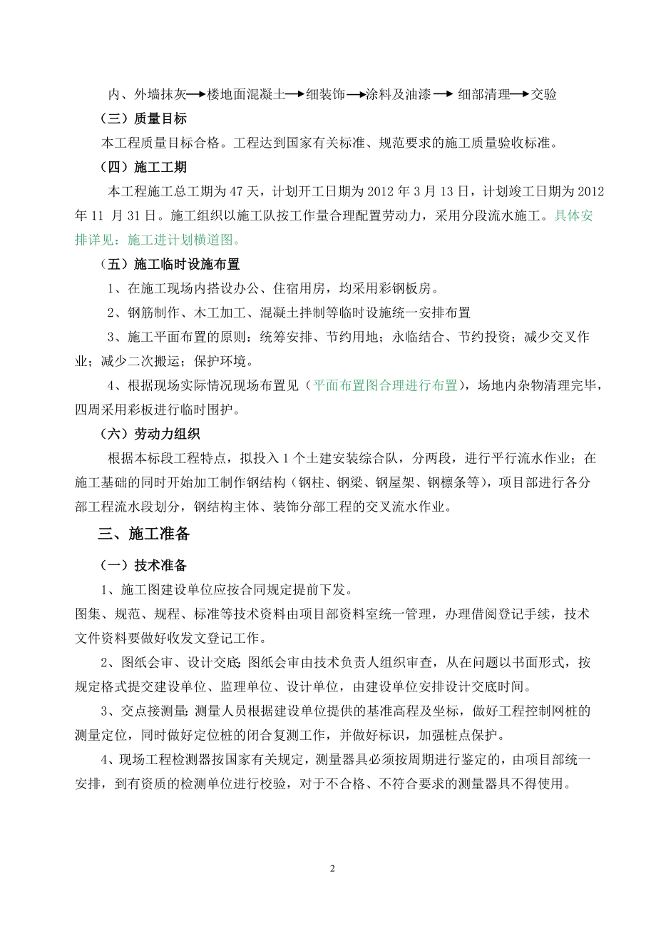 鑫磊煤矿机修间工程施工组织设计(DOC25页).doc_第2页