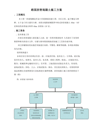 道路沥青砼施工组织设计方案(DOC19页).doc