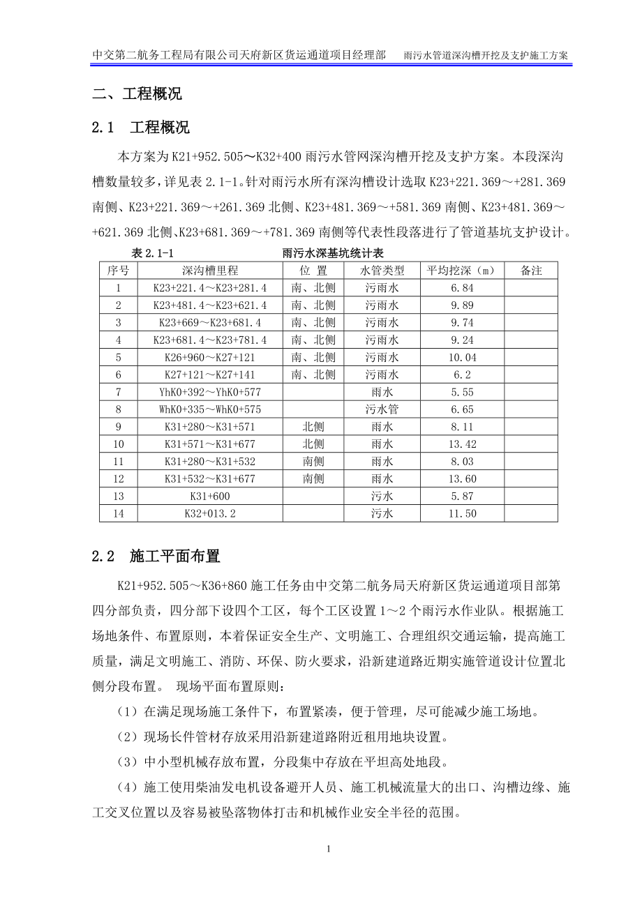 雨污水深沟槽开挖及支护专项施工方案最终(DOC34页).doc_第3页