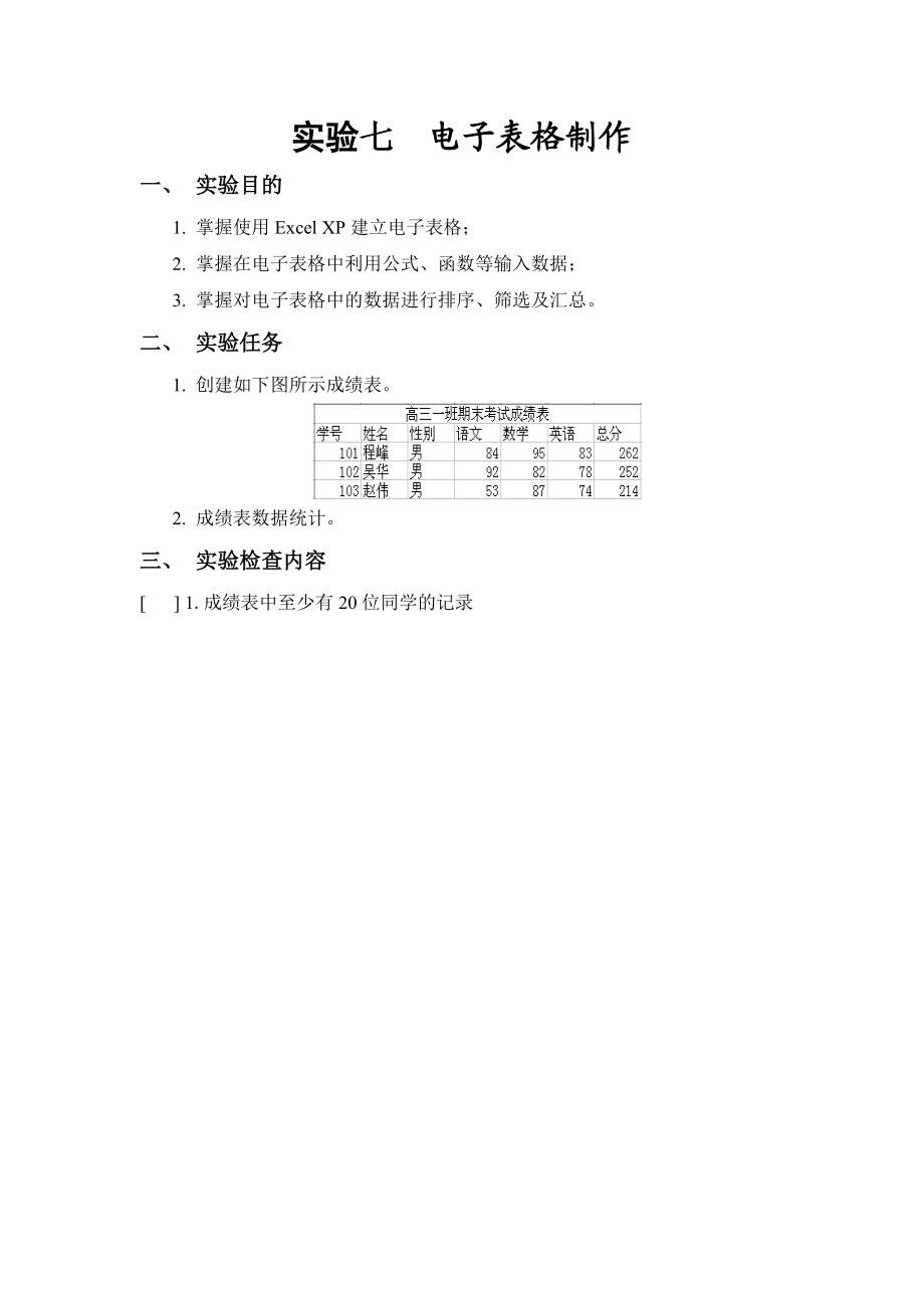 电子表格的制作.docx_第1页