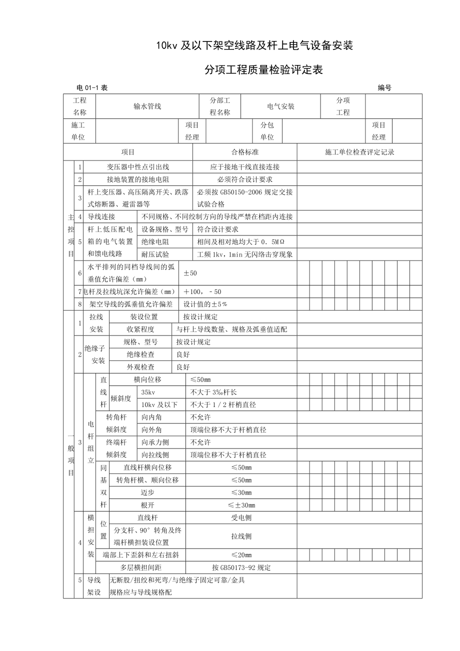 建筑电气分部分项评定表全套.docx_第2页