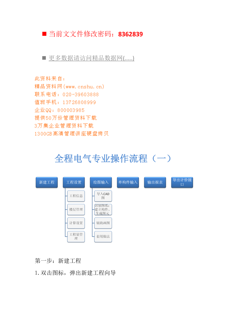 全程电气专业操作流程图.docx_第1页