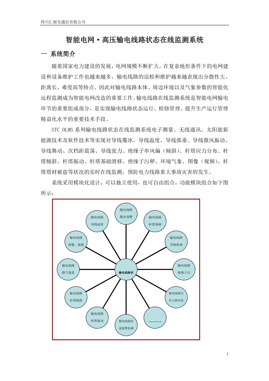 智能电网输电线路状态在线监测系统.docx_第1页