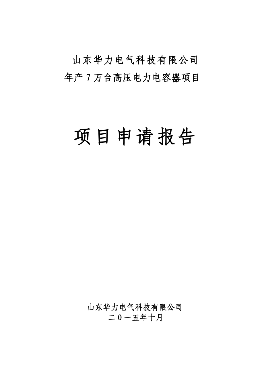 山东华力电气科技有限公司项目报告151012.docx_第1页