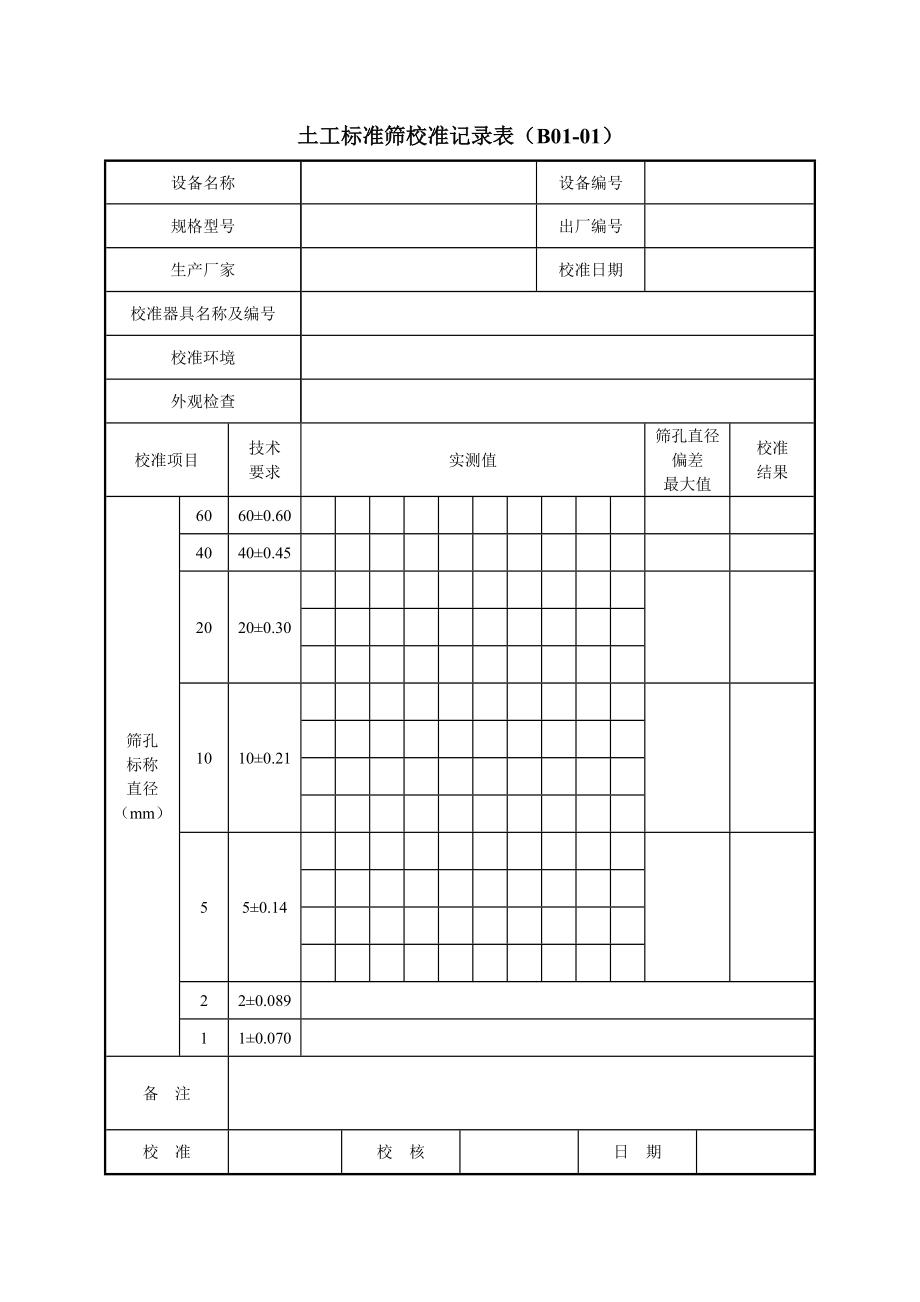 公路工程试验检测仪器设备校准指南-表格.docx_第1页