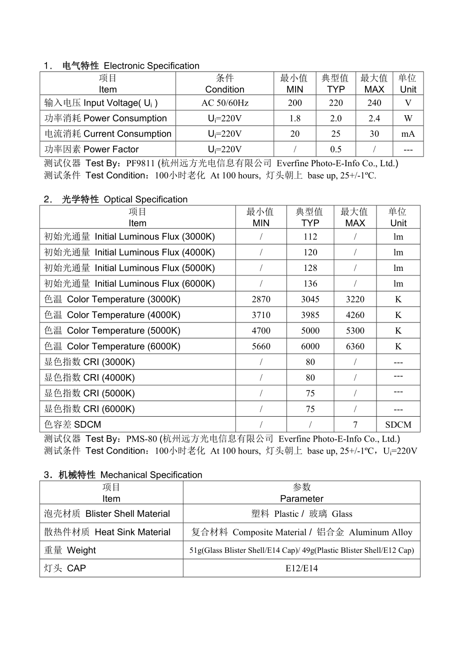 厦门某电子公司产品规格书.docx_第2页