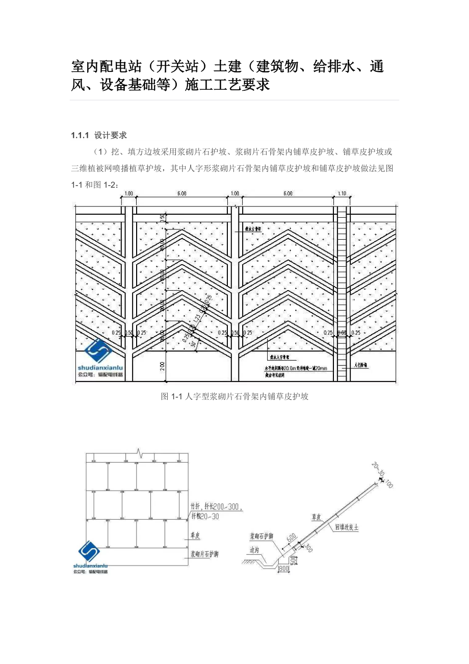 室内配电站(开关站)土建(建筑物、给排水、通风、设备基础等)施工工艺要求.docx_第1页