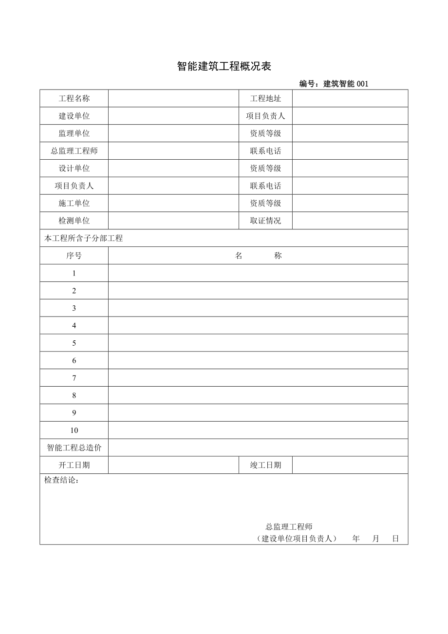 建筑工程施工质量验收资料智能建筑工程部分模板.docx_第3页