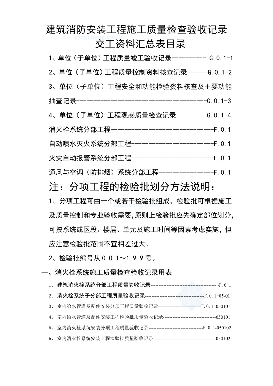 建筑消防安装工程施工质量检查验收记录交工资料汇总目录.docx_第2页