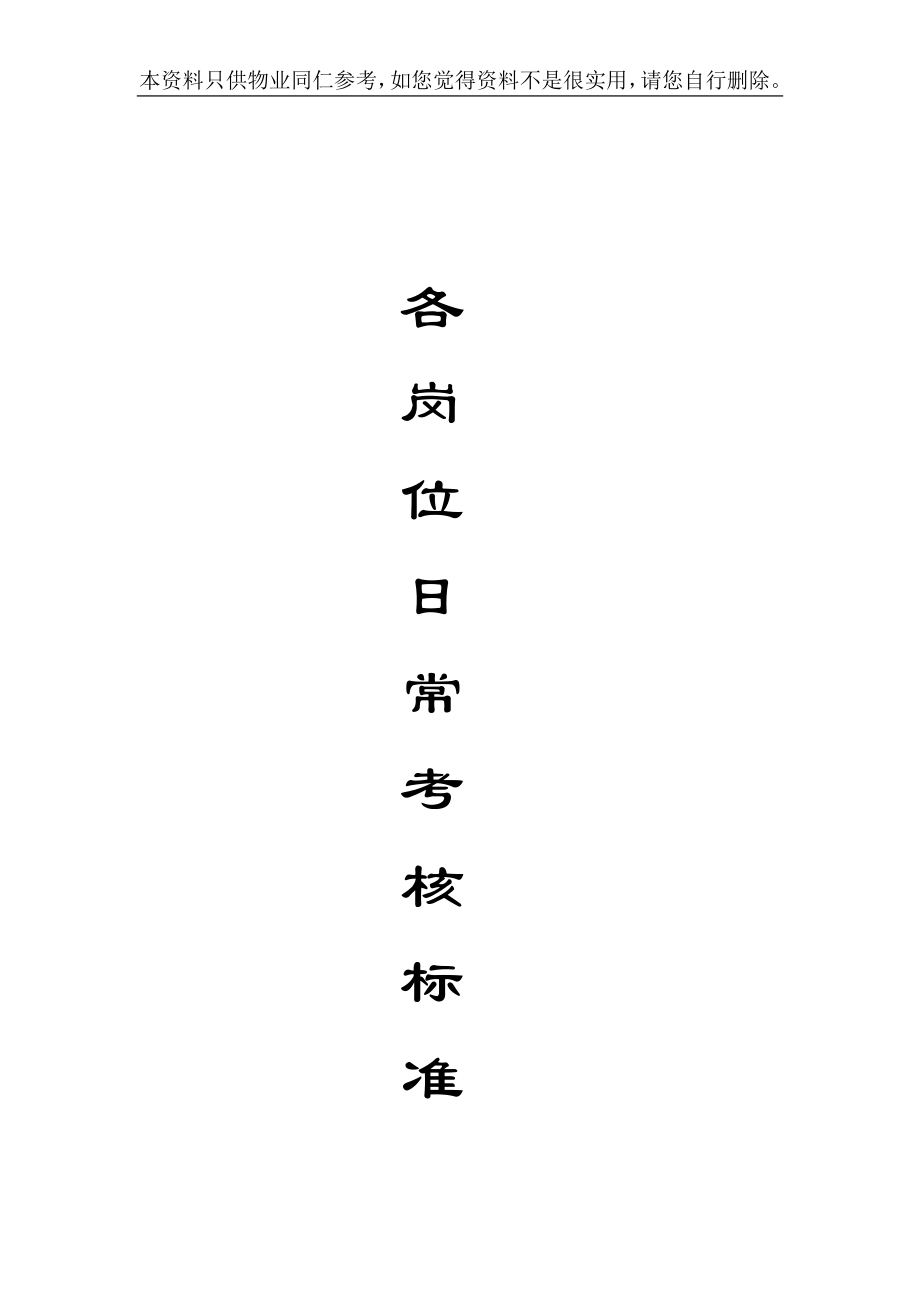 物业公司各岗位日常考核标准(67页,仅供同仁参考).docx_第1页