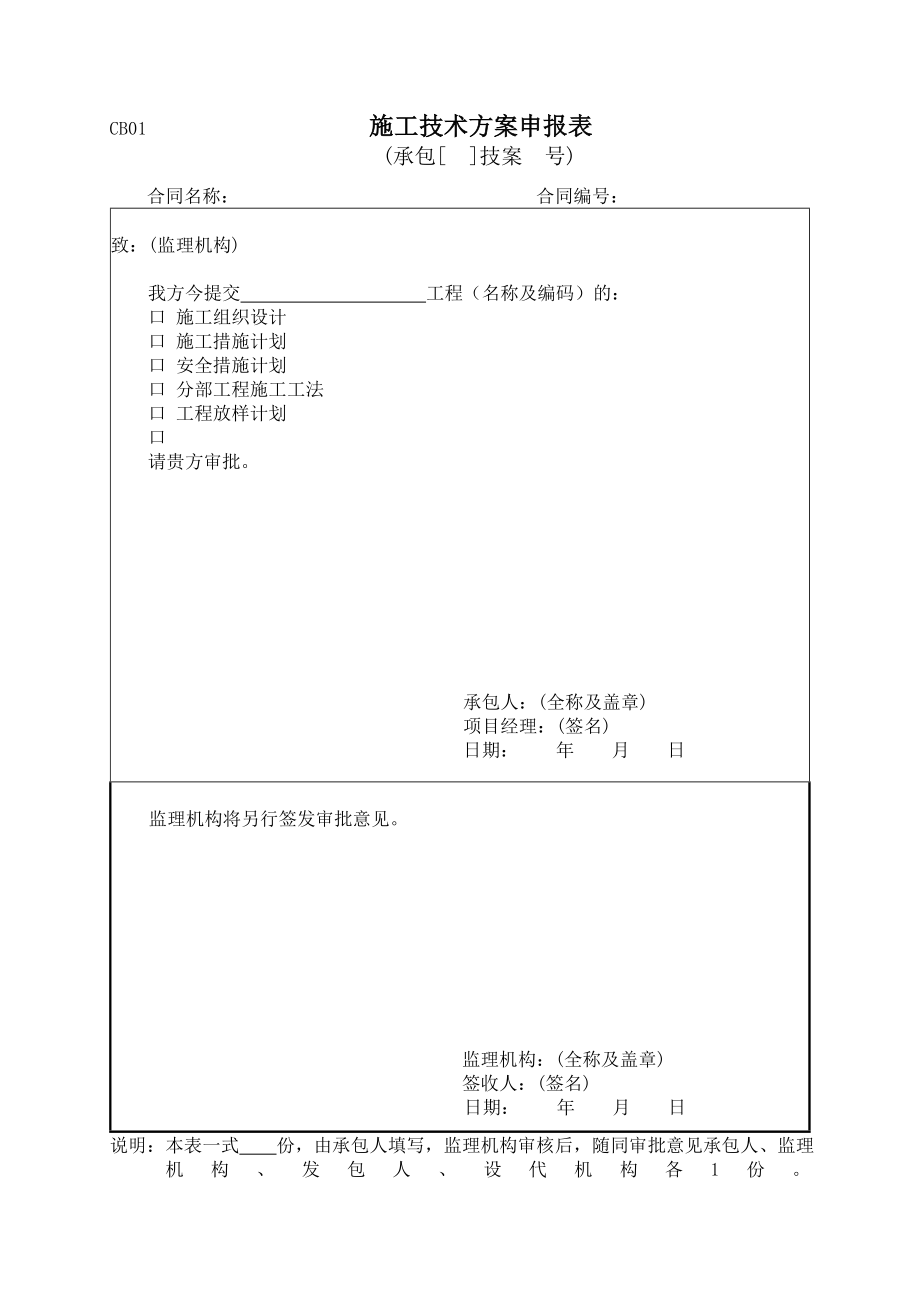 水利工程施工监理规范附表.docx_第1页