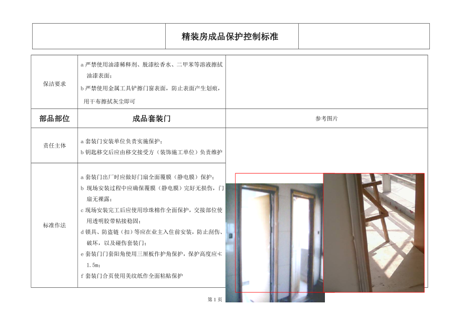 某工程精装修项目管理成品保护控制标准.docx_第2页