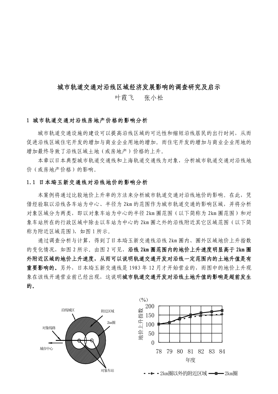 论城市轨道交通对沿线区域经济发展影响的调研.docx_第1页