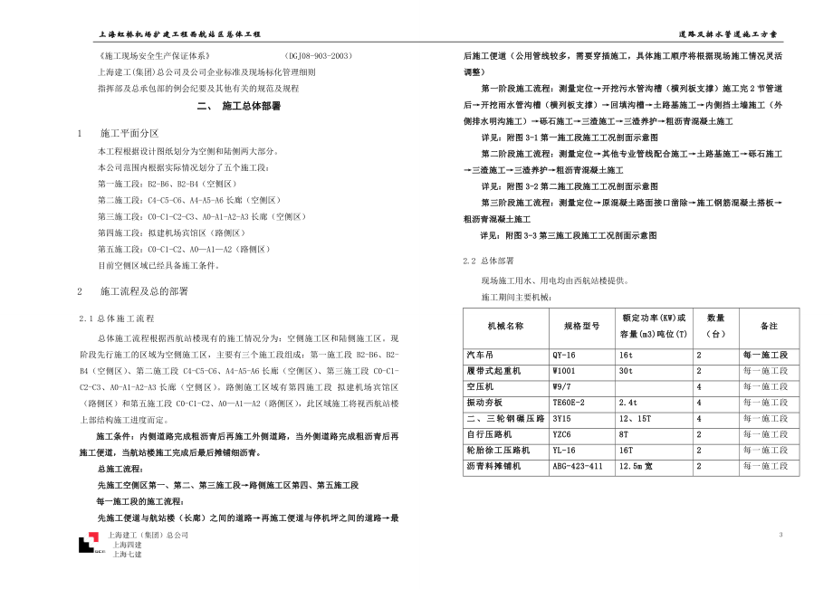 虹桥机场扩建工程西航站区总体工程—道路及排水管道施工方案.docx_第3页