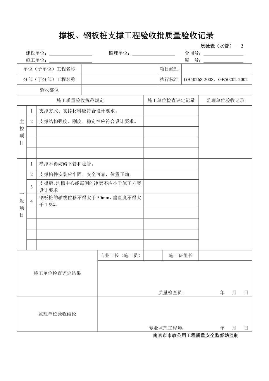 沟槽开挖与地基处理工程验收批质量验收记录.docx_第2页