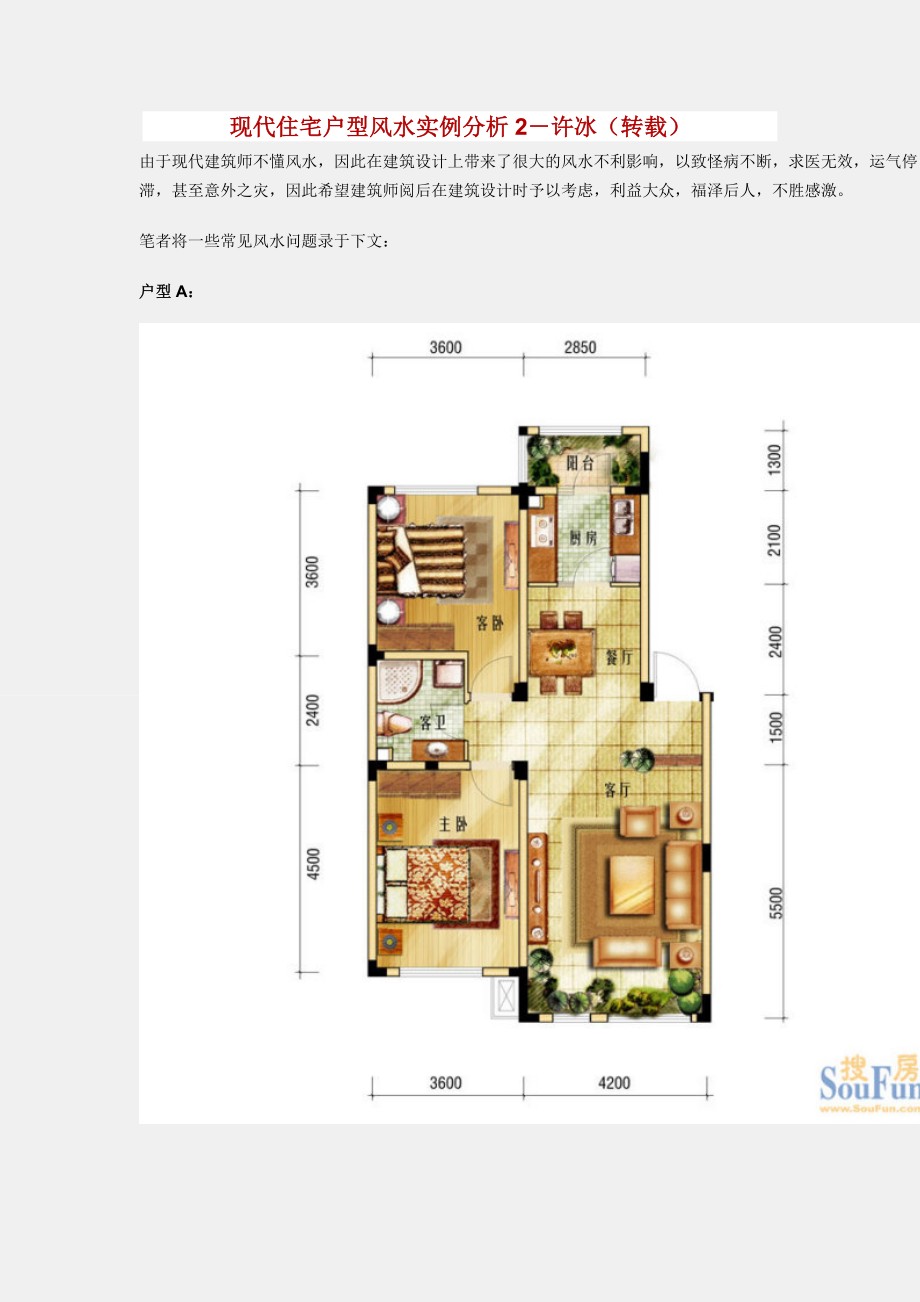 现代住宅户型风水实例分析.docx_第1页