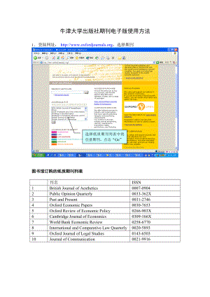 牛津大学出版社期刊电子版使用方法.docx