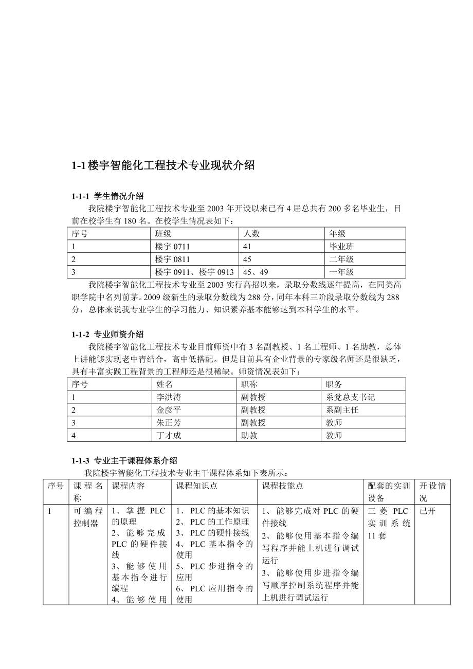 楼宇智能化工程技术专业现状与培训大纲.docx_第1页