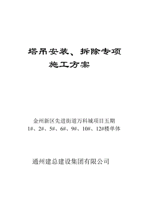 某地产城项目五期33工程塔吊的安装和拆卸施工楼.docx