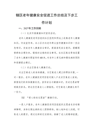 辖区老年健康安全促进工作总结及下步工作计划.docx