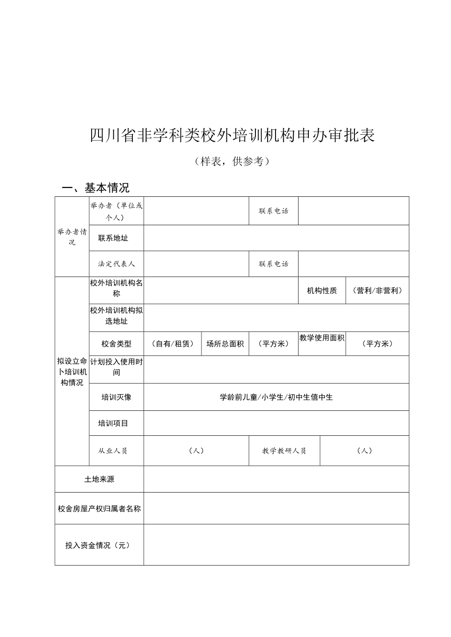 四川省非学科类校外培训机构申办材料清单.docx_第2页