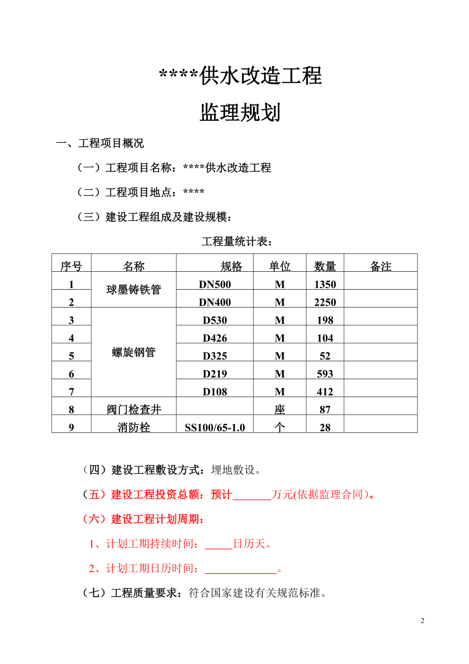 供水管道工程(监理规划).docx_第2页