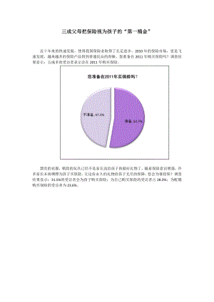 三成父母把保险视为孩子的“第一桶金”.docx