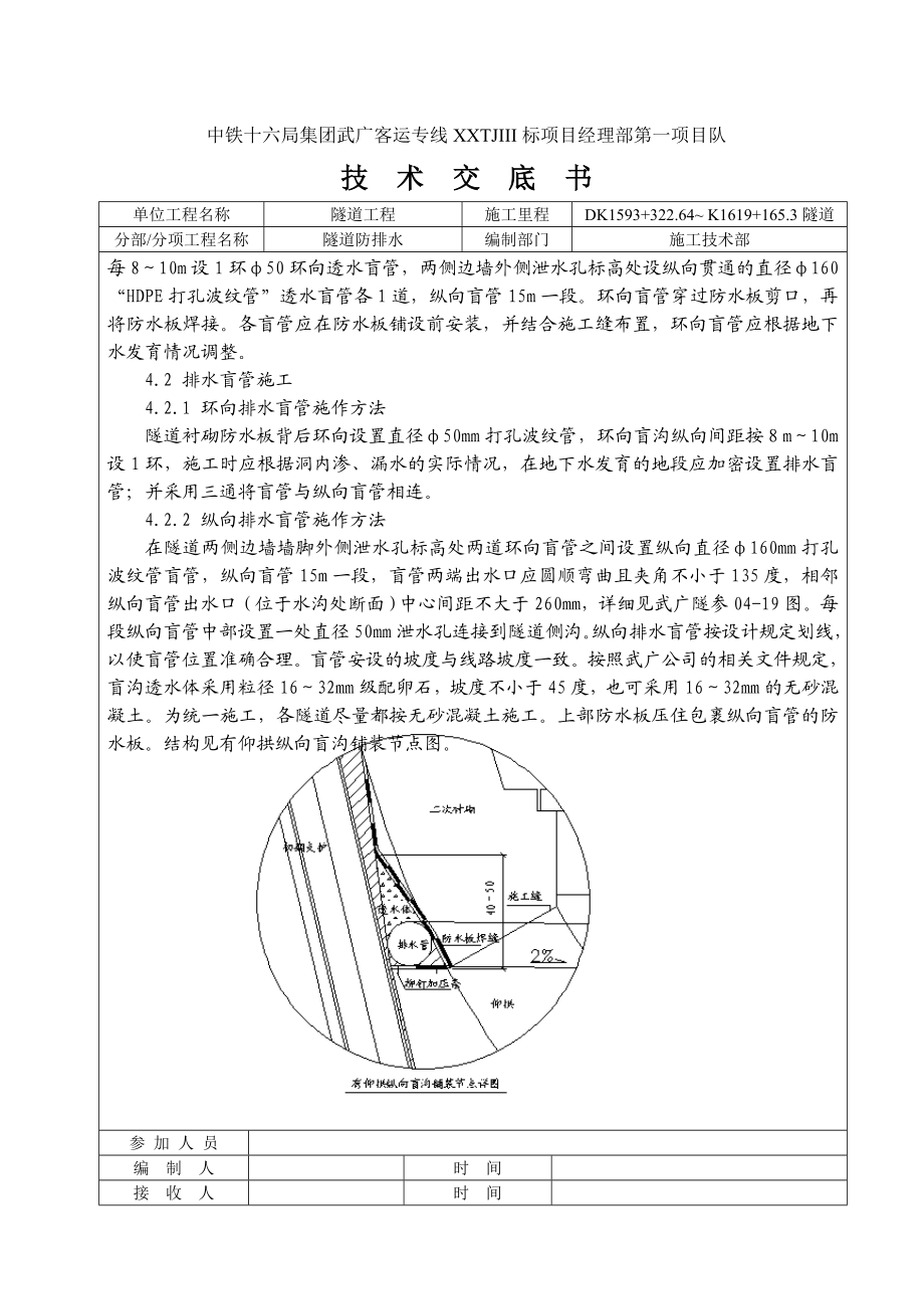 隧道防排水施工技术交底书(武广项目).docx_第2页