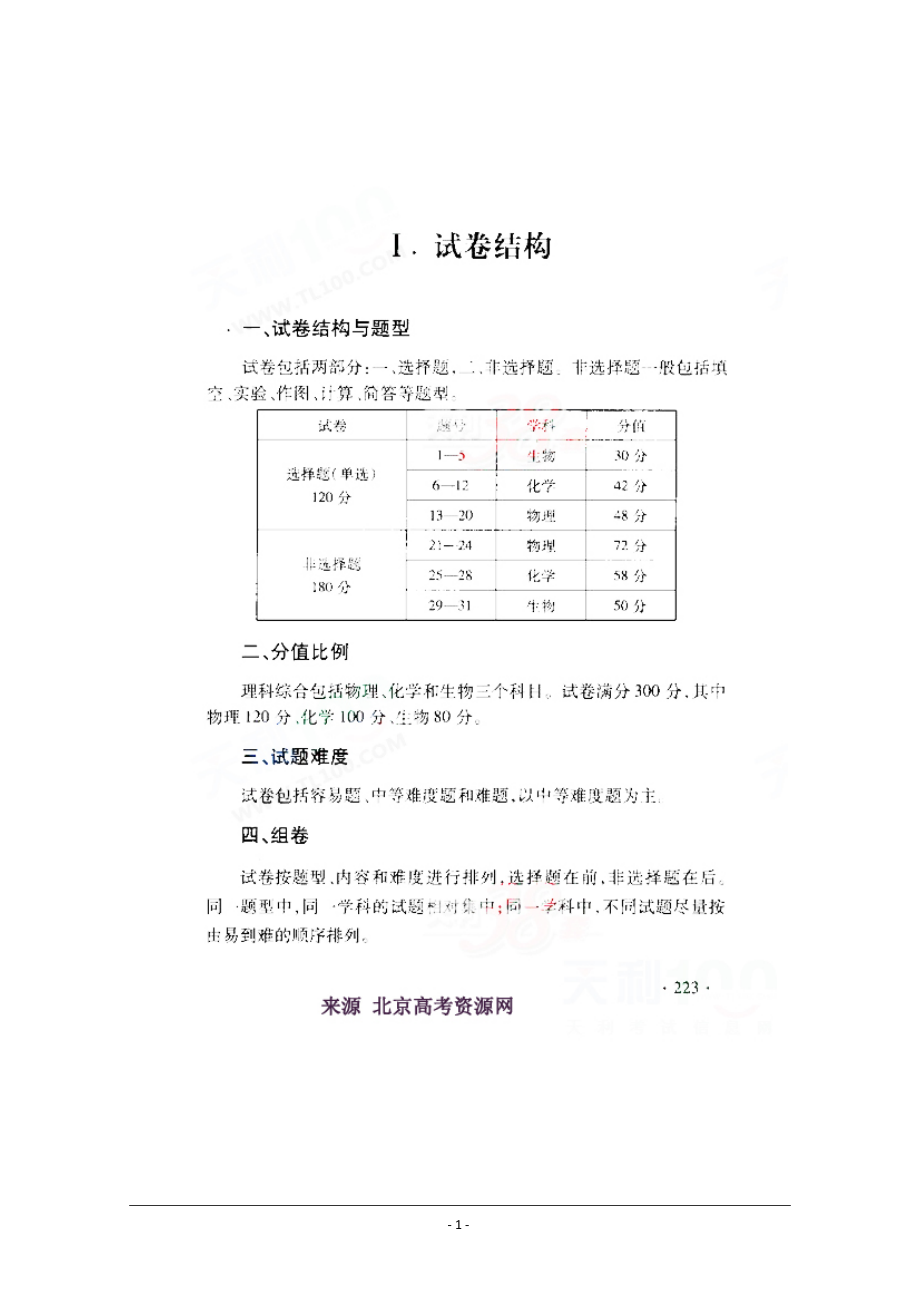 XXXX北京考试说明 生物.docx_第1页